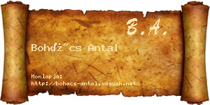 Bohács Antal névjegykártya