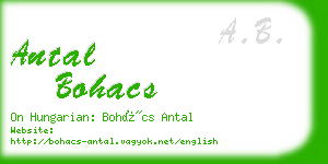 antal bohacs business card